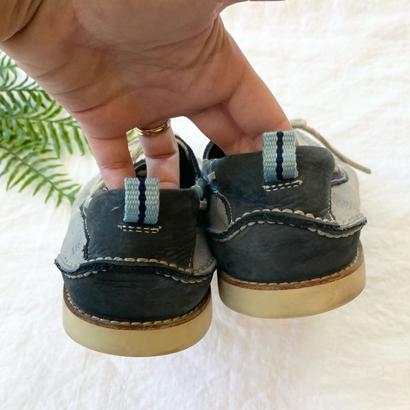 SPERRY Top-Sider Blue & Grey Leather Boat Shoes - Picture 6 of 14